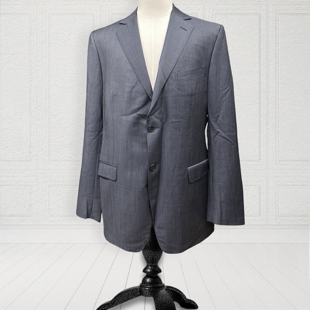 Ermenegildo Zegna Modern Slim City Wool Mohair Blazer Men 42L Blue Double Vented